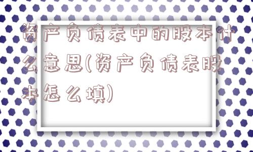 资产负债表中的股本什么意思(资产负债表股本怎么填)