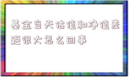 基金当天估值和净值差距很大怎么回事