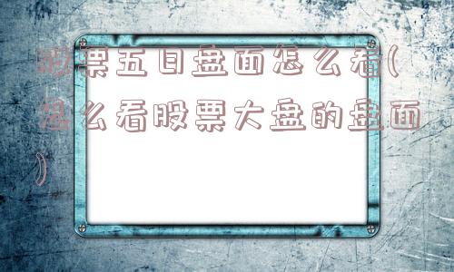 股票五日盘面怎么看(怎么看股票大盘的盘面)