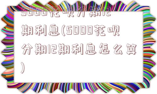 5000花呗分期12期利息(5000花呗分期12期利息怎么算)