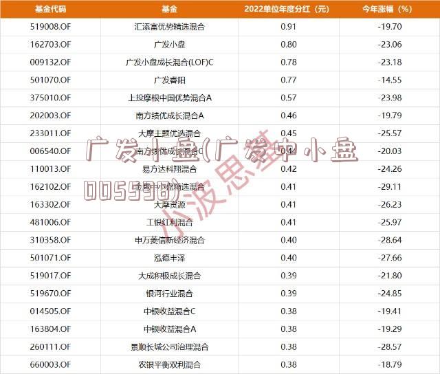 广发小盘(广发中小盘005598)