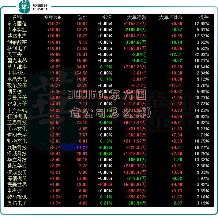 300166(东方国信公司怎么样)