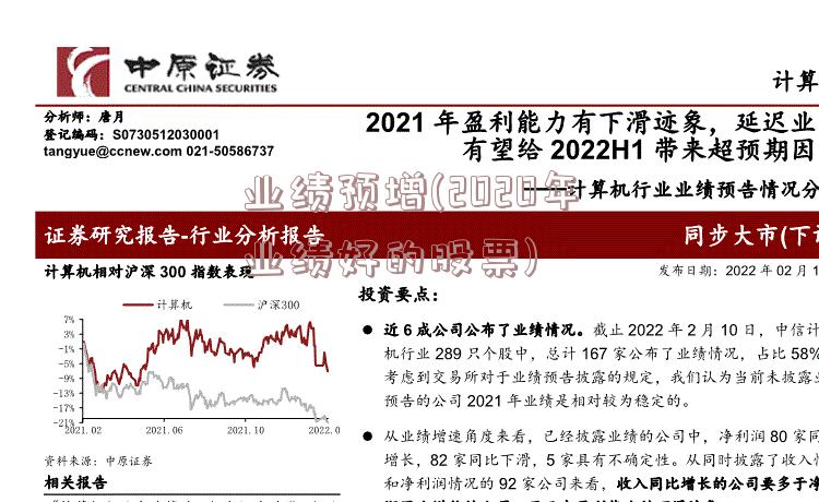 业绩预增(2020年业绩好的股票)