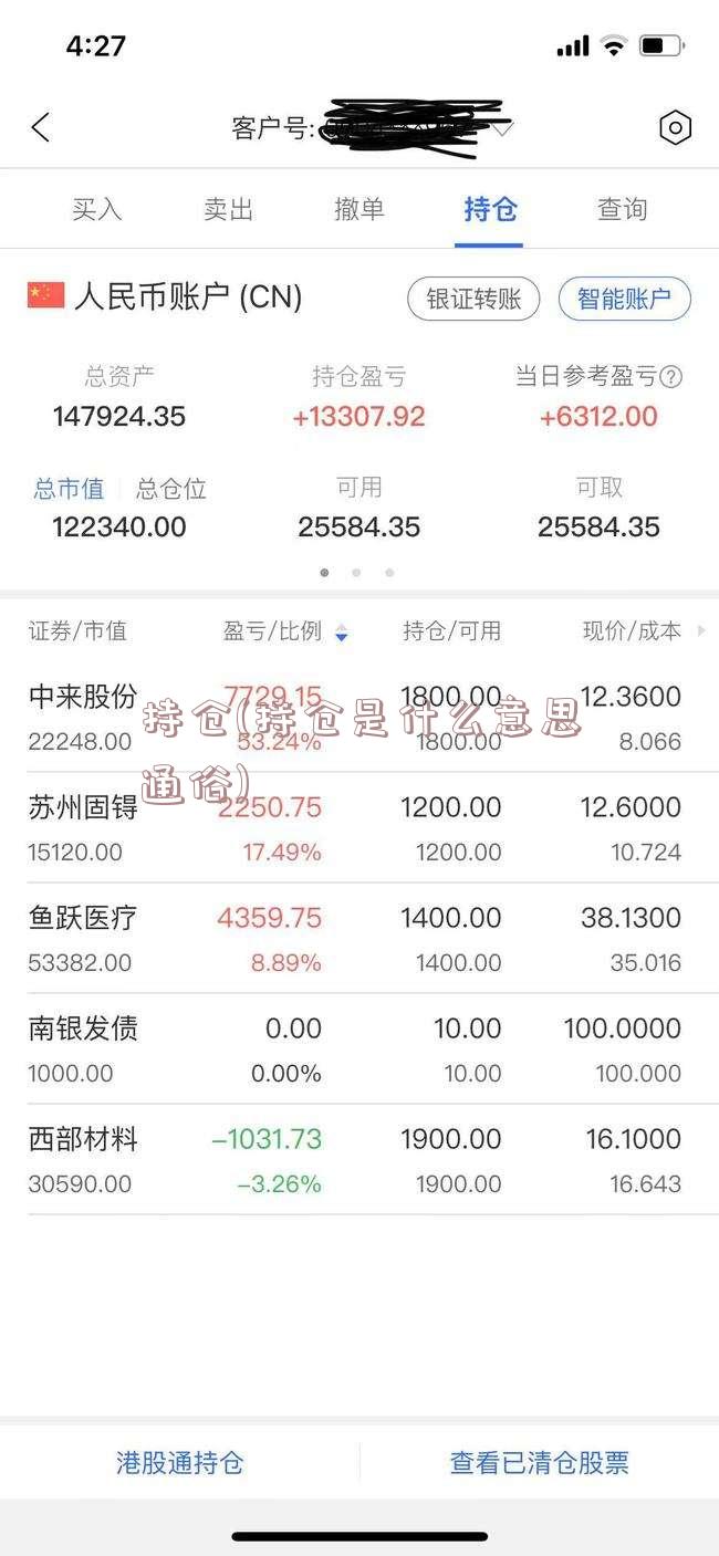 持仓(持仓是什么意思通俗)