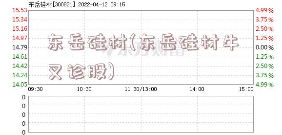 东岳硅材(东岳硅材牛叉诊股)