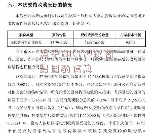 关于600774汉商集团的信息