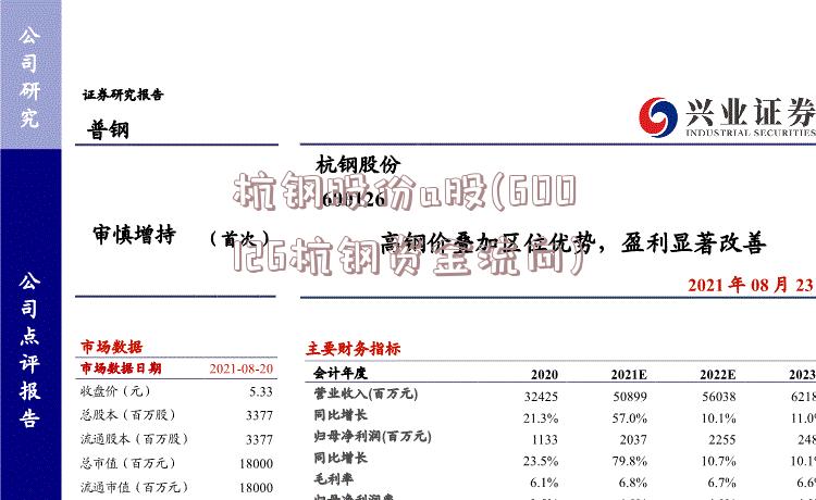 杭钢股份a股(600126杭钢资金流向)