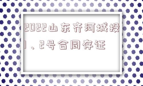 2022山东齐河城投1、2号合同存证