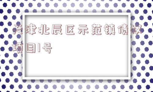 天津北辰区示范镇债权项目1号