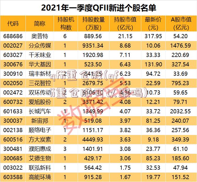 qfii重仓股(qfii重仓股可以跟吗)