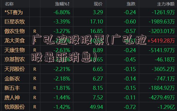 广弘控股股票(广弘控股最新消息)