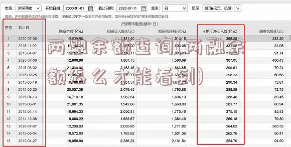 两融余额查询(两融余额怎么才能看到)