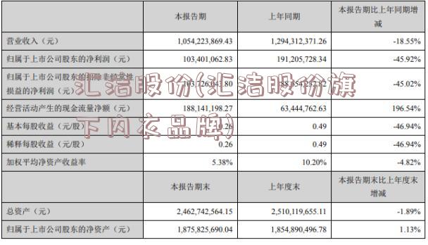 汇洁股份(汇洁股份旗下内衣品牌)