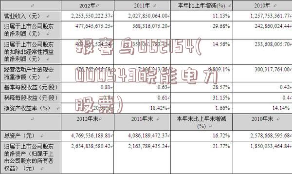 报喜鸟002154(000543皖能电力股票)