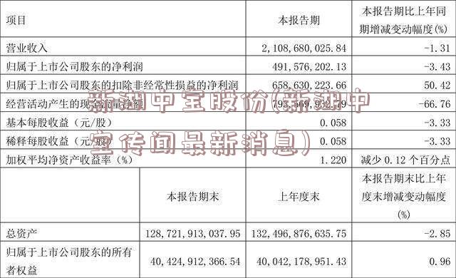 新湖中宝股份(新湖中宝传闻最新消息)