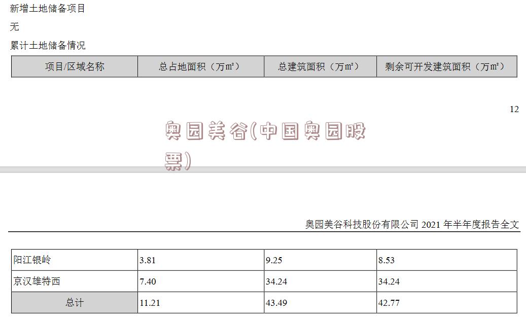 奥园美谷(中国奥园股票)