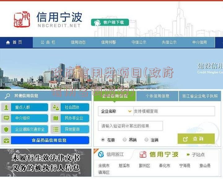 政府信用类项目(政府信用名词解释)