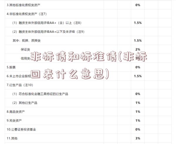非标债和标准债(非标回表什么意思)