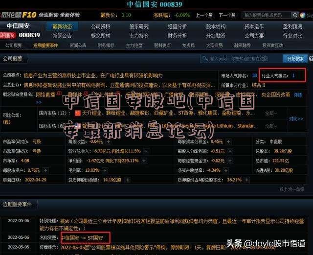 中信国安股吧(中信国安最新消息论坛)