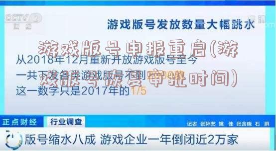 游戏版号申报重启(游戏版号恢复审批时间)