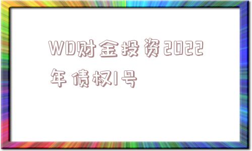 WD财金投资2022年债权1号