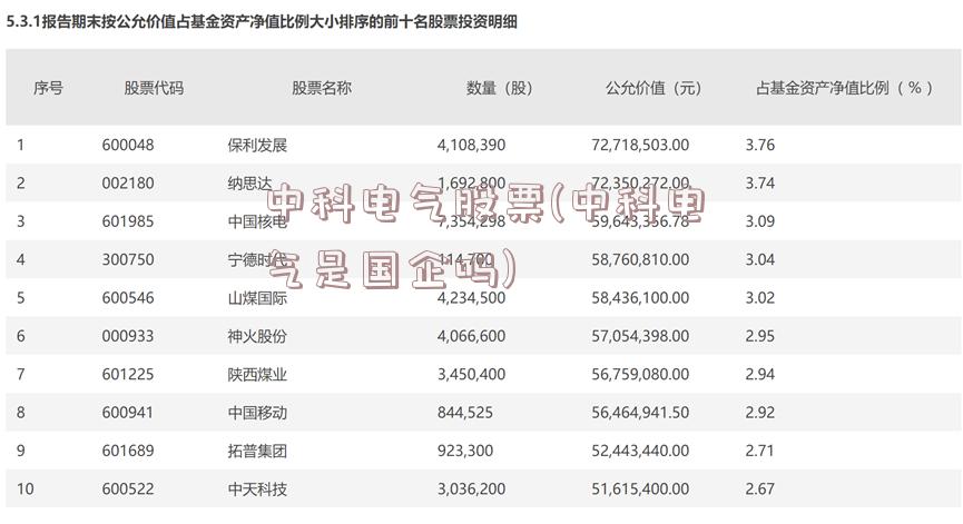 中科电气股票(中科电气是国企吗)