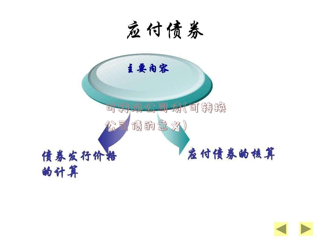 可转换公司债(可转换公司债的意义)