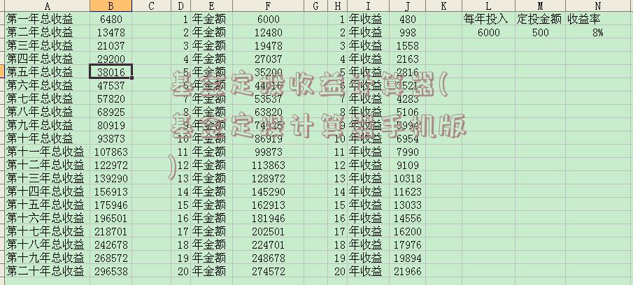 基金定投收益计算器(基金定投计算器手机版)