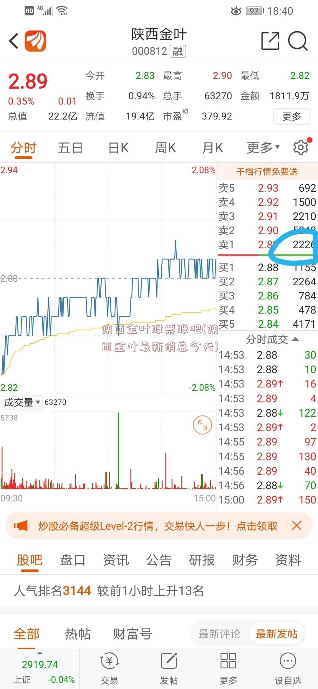 陕西金叶股票股吧(陕西金叶最新消息今天)