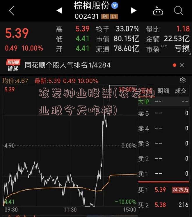 农发种业股票(农发种业股今天咋样)