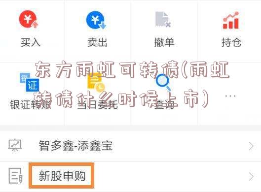 东方雨虹可转债(雨虹转债什么时候上市)