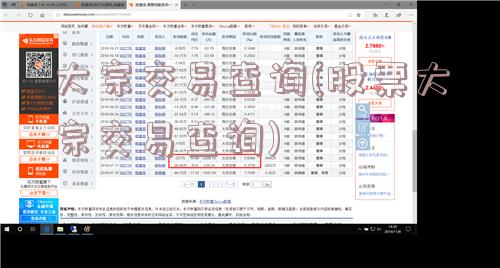 大宗交易查询(股票大宗交易查询)