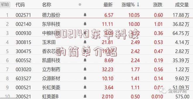002140东华科技的简单介绍
