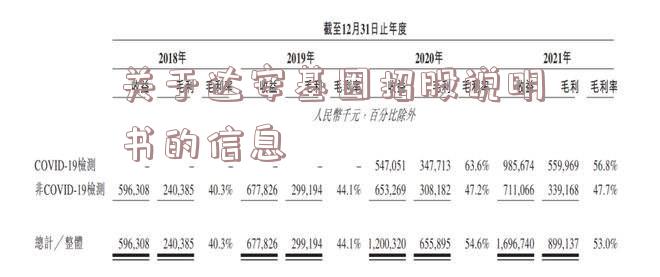 关于达安基因招股说明书的信息