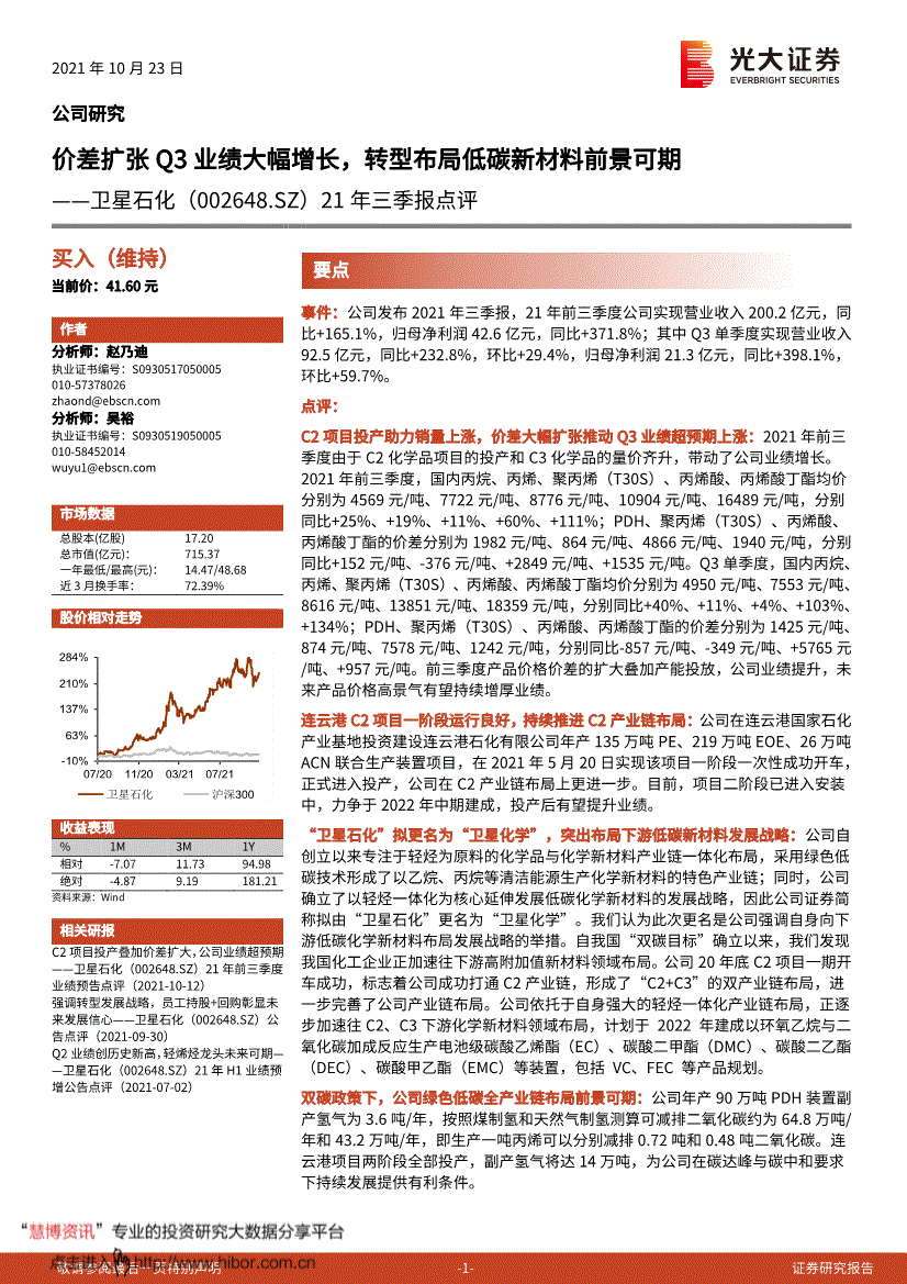 002648(卫星石化最新消息)