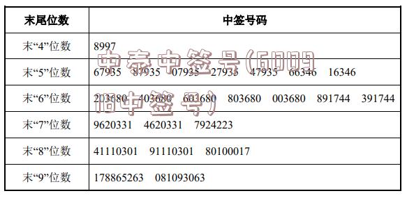 中泰中签号(600918中签号)