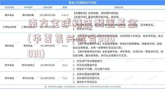 南方全球精选配置基金(华夏复兴混合000031)