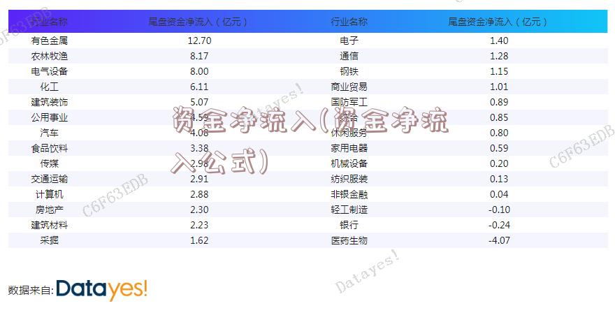 资金净流入(资金净流入公式)