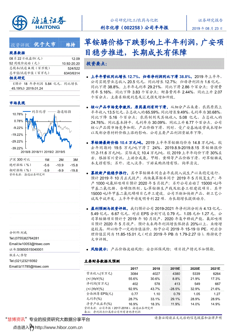 利尔化学002258(利尔化学股份有限公司招聘)