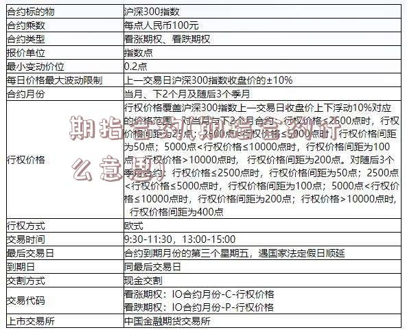 期指合约(期指合约什么意思)