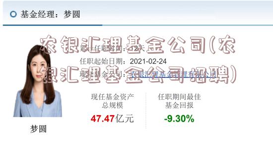 农银汇理基金公司(农银汇理基金公司招聘)