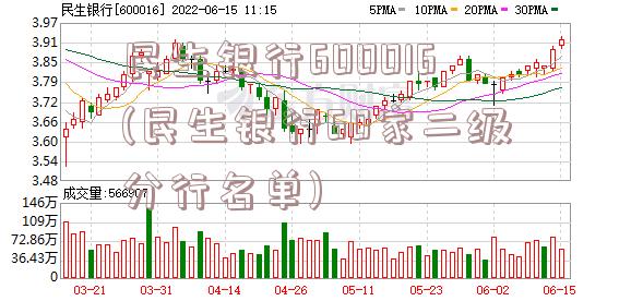 民生银行600016(民生银行60家二级分行名单)