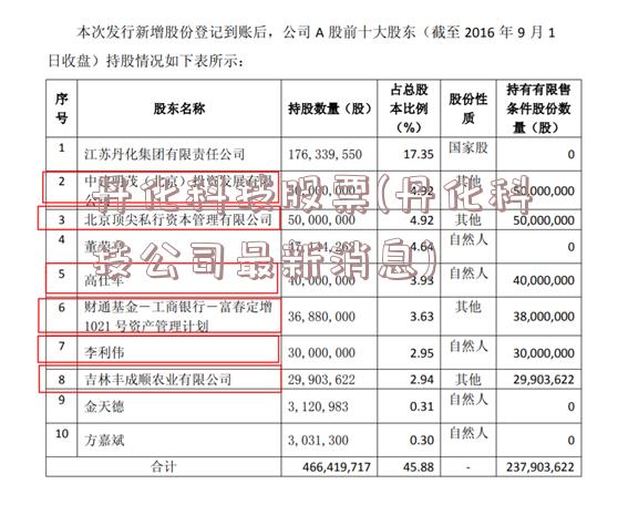 丹化科技股票(丹化科技公司最新消息)