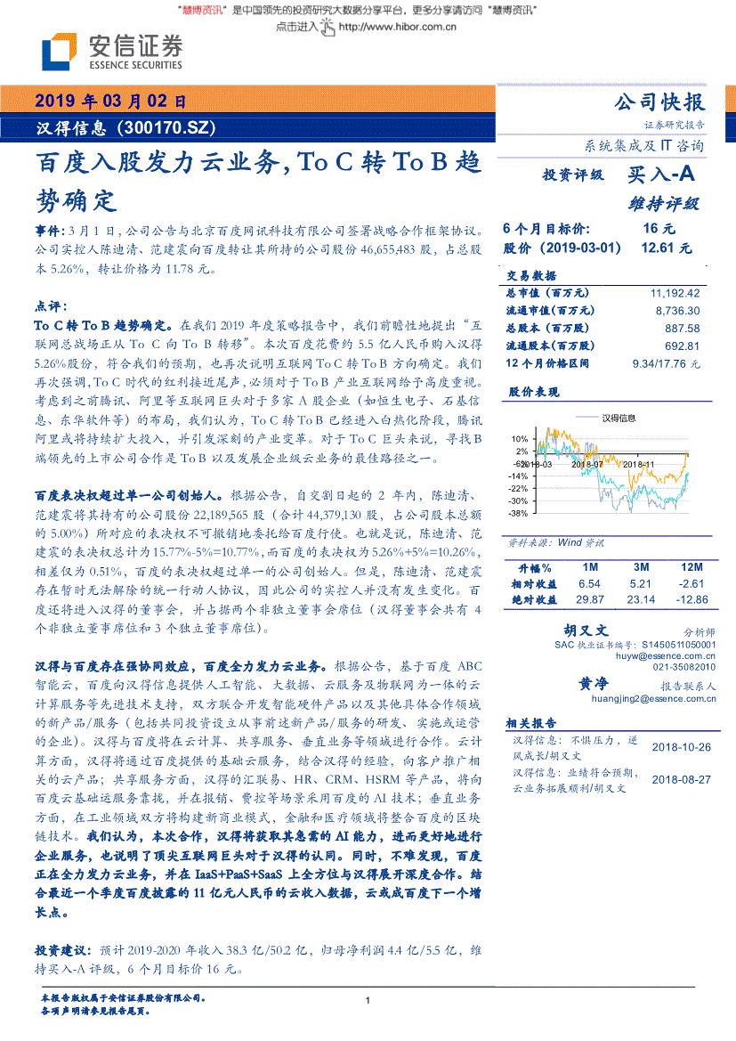 300170汉得信息(300170汉得信息为什么不涨)