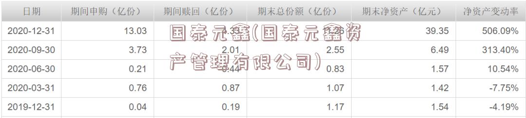 国泰元鑫(国泰元鑫资产管理有限公司)