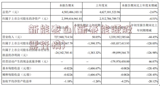 新能泰山(新泰能源股票行情)