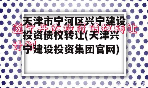 天津市宁河区兴宁建设投资债权转让(天津兴宁建设投资集团官网)