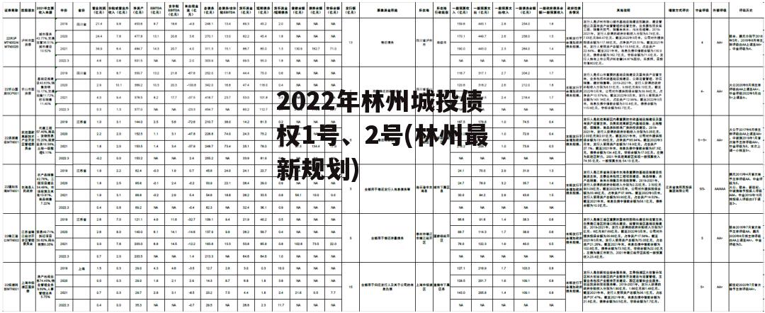 2022年林州城投债权1号、2号(林州最新规划)