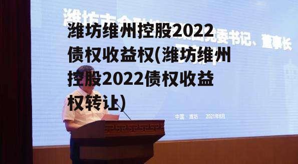 潍坊维州控股2022债权收益权(潍坊维州控股2022债权收益权转让)