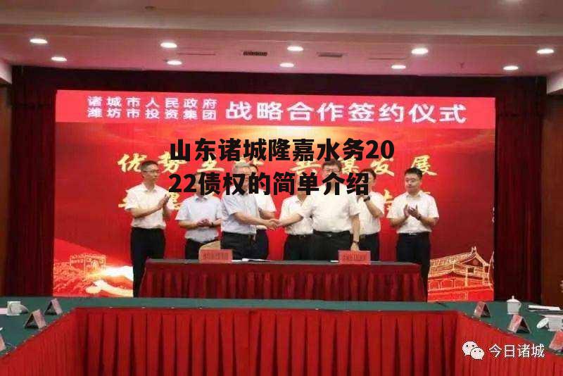 山东诸城隆嘉水务2022债权的简单介绍